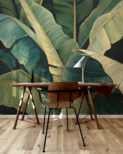 Golden Green Palm Leaves