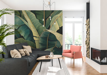 Golden Green Palm Leaves
