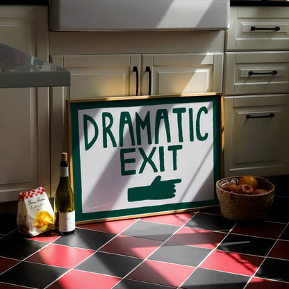 Dramatic Exit Hand Painted Print by Lune Club — view 3