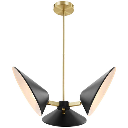 Graphite Journey black pendant, 3-light minimalist kitchen island light