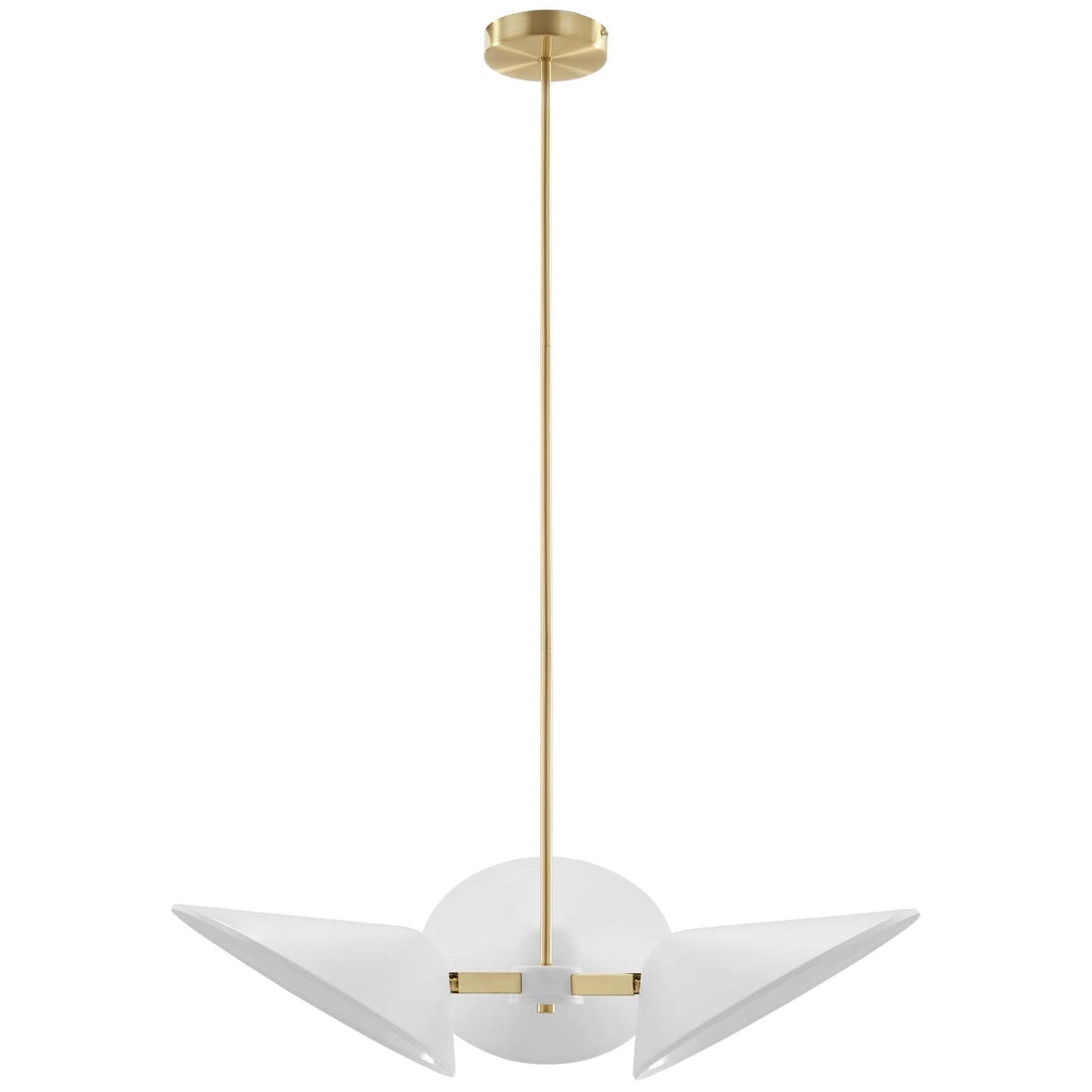 Ivory Journey 3-Light Arm Pendant minimalist white compact fixture