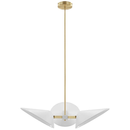 Ivory Journey 3-Light Arm Pendant minimalist white compact fixture