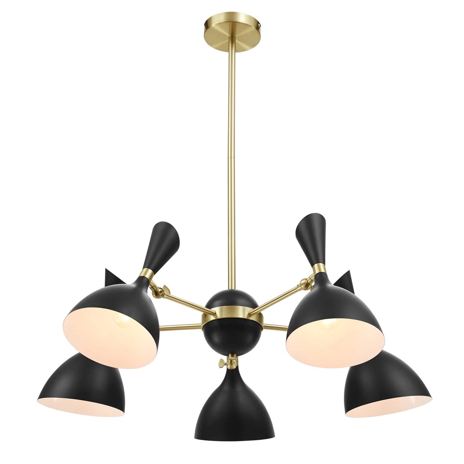 Onyx Proclaim pendant chandelier, black 5-light cluster dining room light