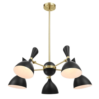 Onyx Proclaim pendant chandelier, black 5-light cluster dining room light