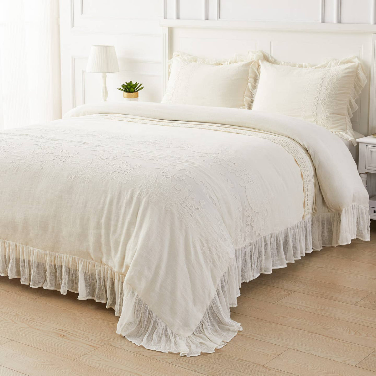 Tabitha Linen Duvet Cover Set by Mélange Home — view 17