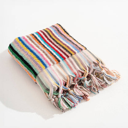 Stripe Bubble Handloomed Turkish Hand Towels 17x38" Bohemian by Kikoya