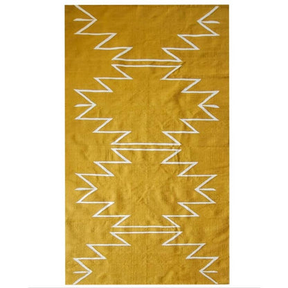 Mustard Cleo Handwoven Rug | Yellow Base