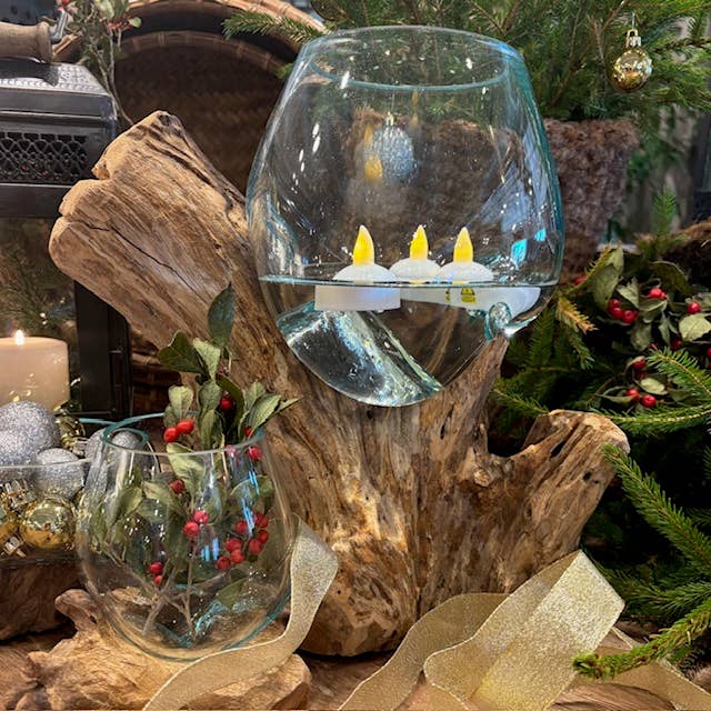 Mini Glass Terrarium On Wood (Approx. 6" X 5" X 5") by Asia West — view 10