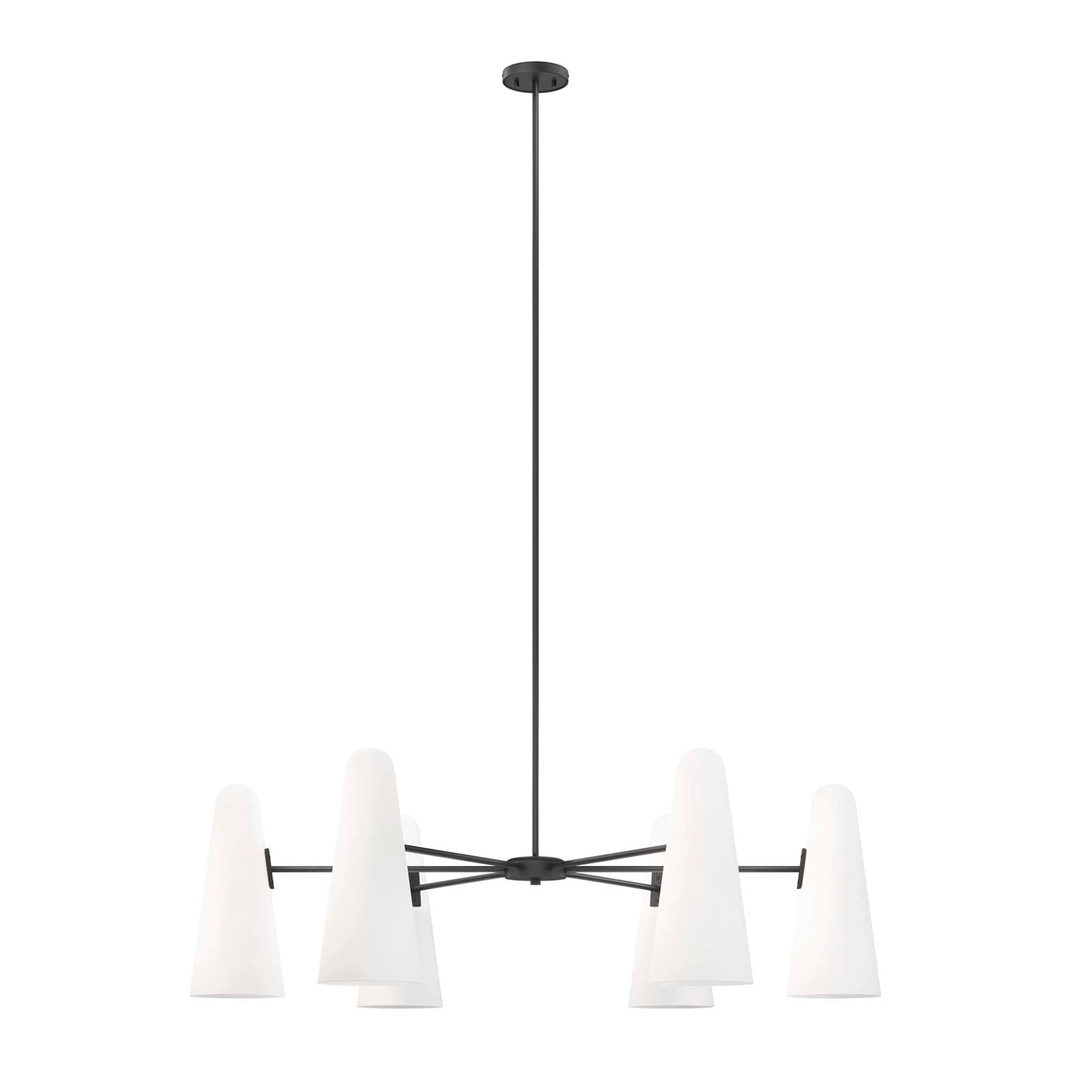 Frosted Coal Stellar 6-Light Chandelier black and frosted glass modern fixture