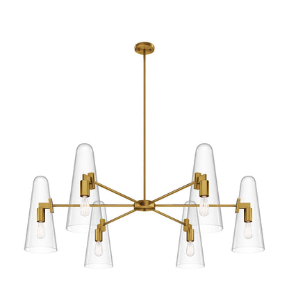 Gold Stellar chandelier, 6-light glamorous gold dining room fixture