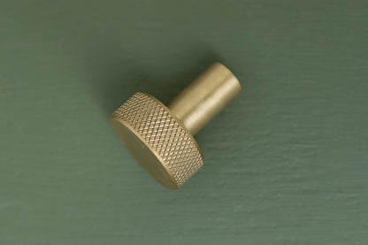 Apidae Solid Brass Knurled Pull Handles & Knobs - Satin Bras