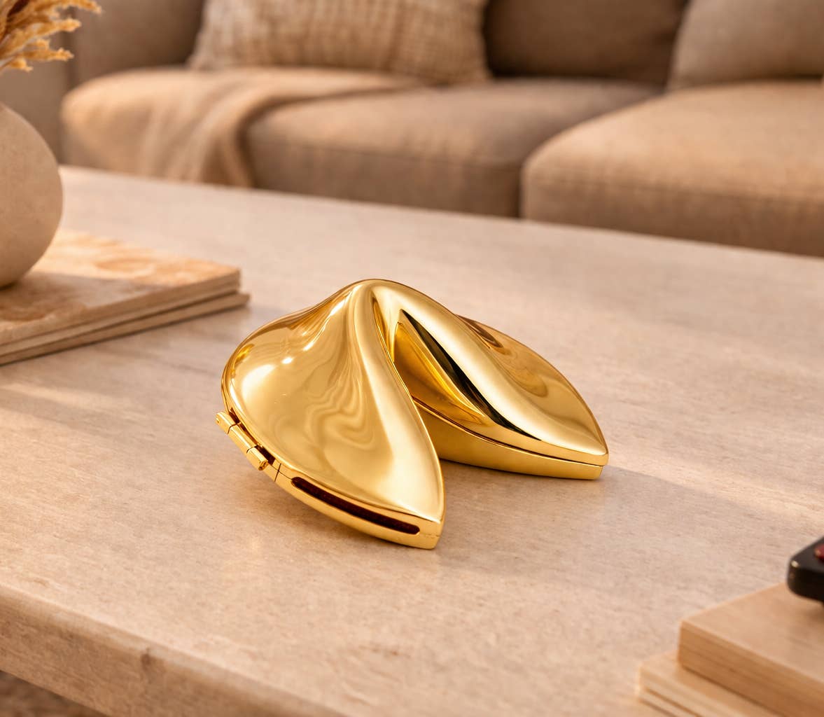 Lucky Gold or Silver Plated Fortune Cookie Keepsake by BeyBerk International — view 6