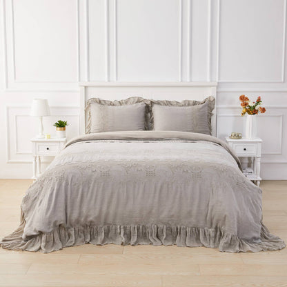 Tabitha Linen Duvet Cover Set by Mélange Home — view 36