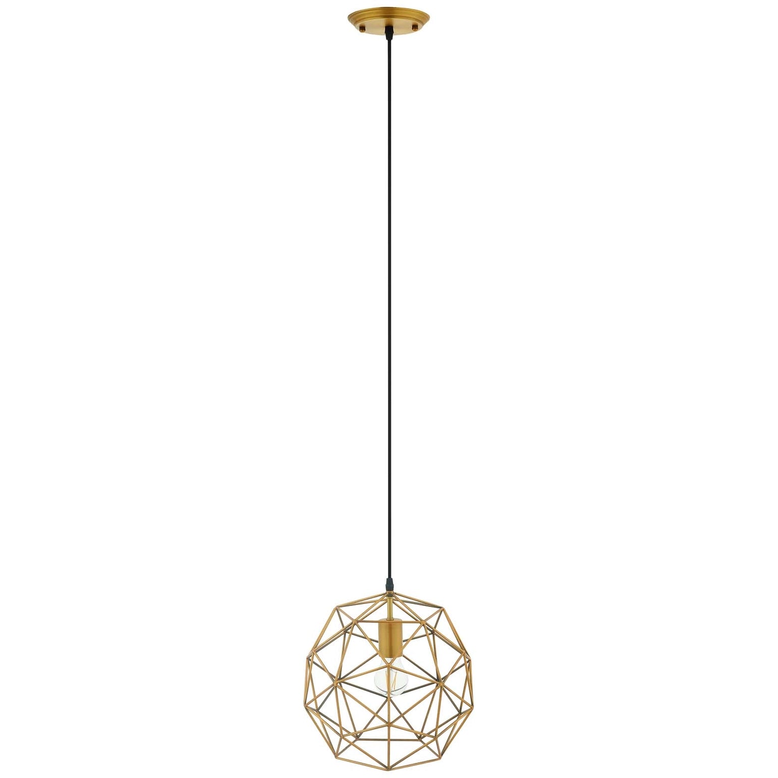 Rareform Brass Decagon Pendant Light geometric brass modern fixture