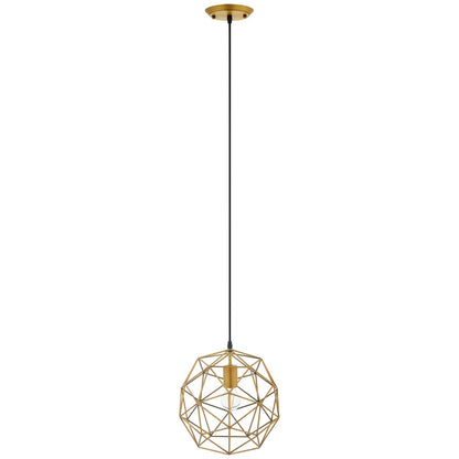 Rareform Brass Decagon Pendant Light geometric brass modern fixture
