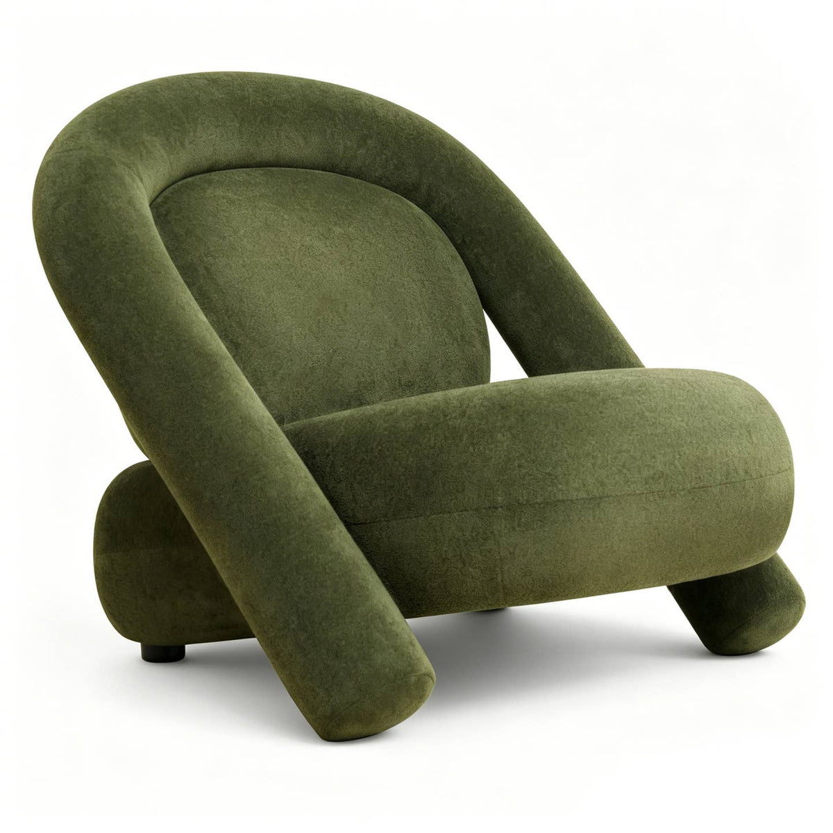 Firehole 32" Velvet Armless Lounge Chair Accent Chair by HOMYCASA DESIGN INC — view 4