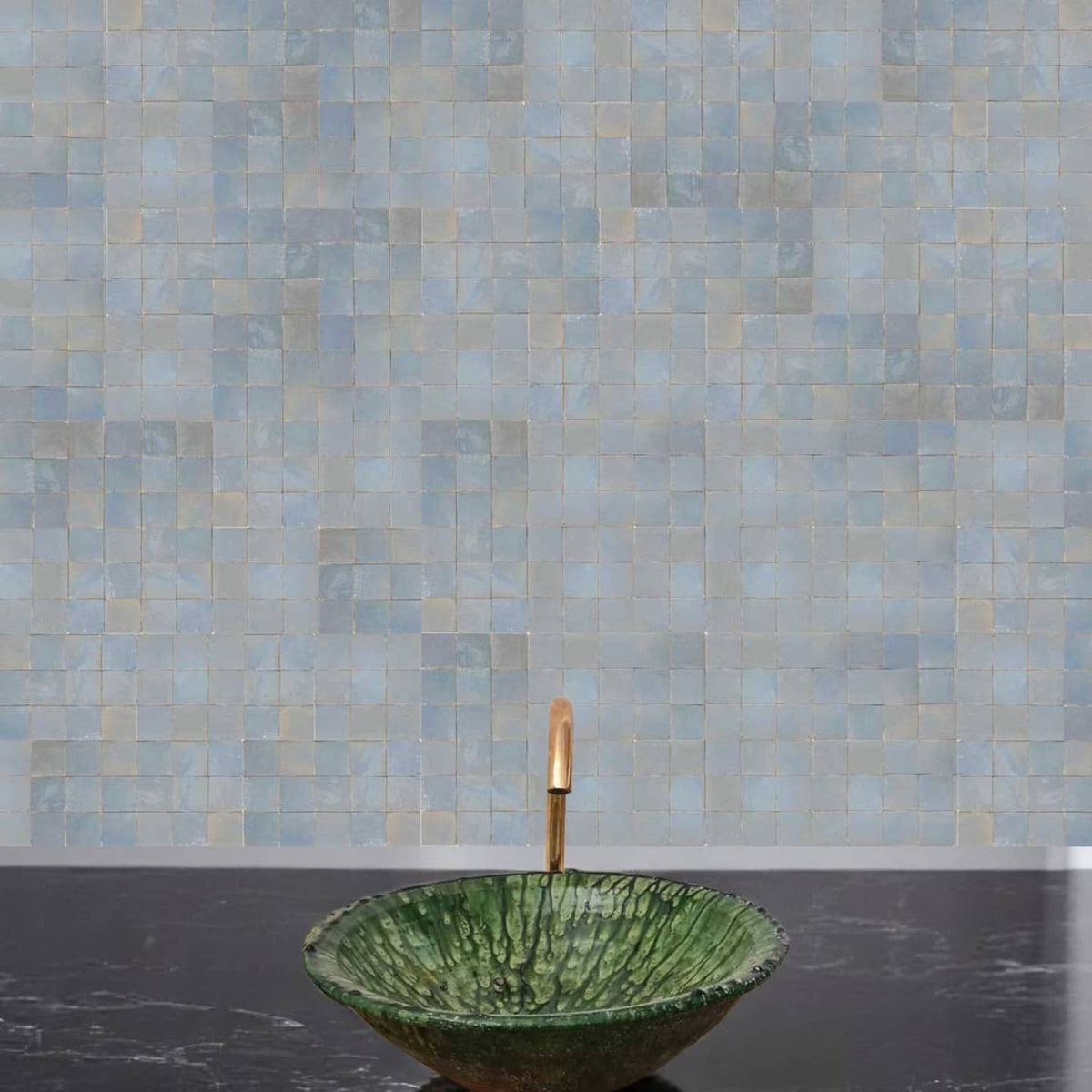 Glossy Wisteria Zellige — Square by Moroccantastics — view 4