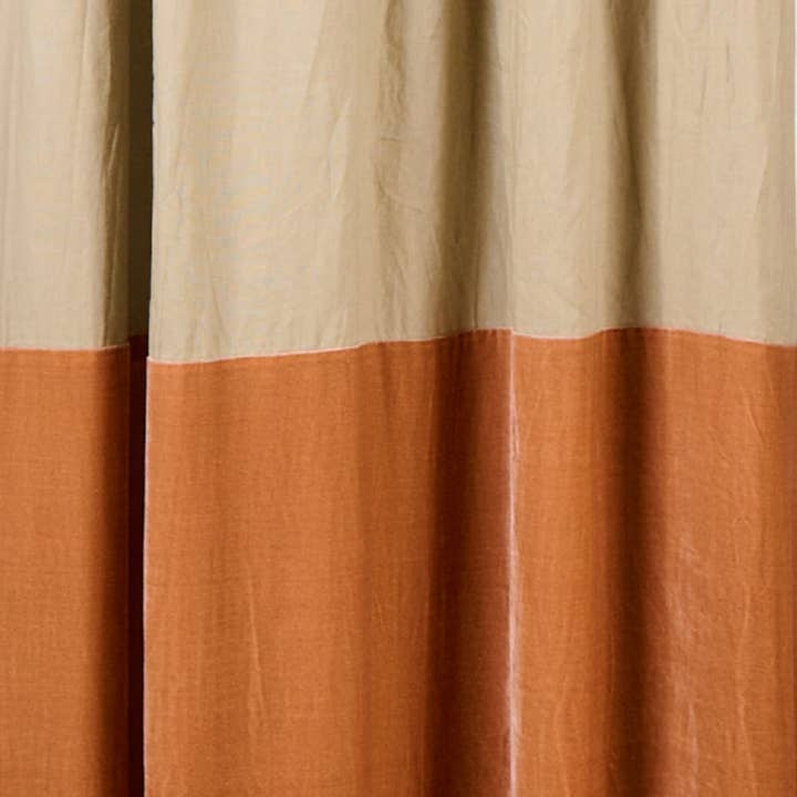 Line - Double Layer Curtain (Silk & Velvet) 4ft X 9ft by The Art of Creating Inc — view 3