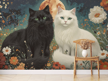 Chats fleuris