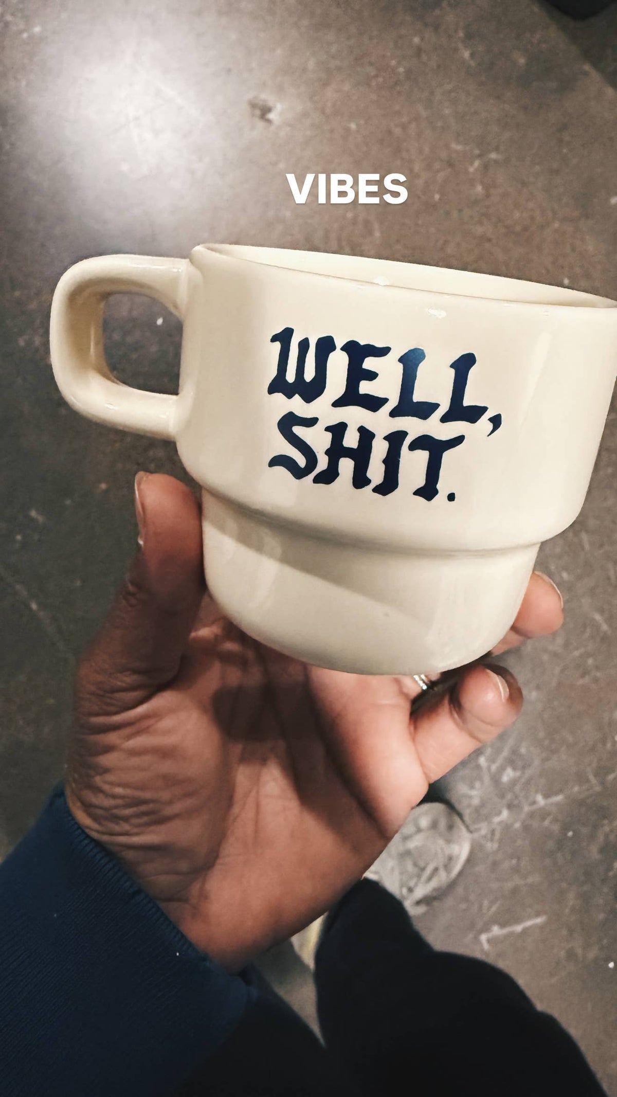 Funny Mug Well, Shit Cappuccino Mug Retro Diner Mug by N.B. GOODS — view 3