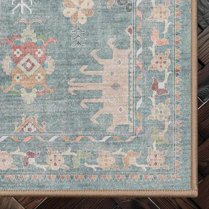 Delhi Vintage Medallion Diamond Pattern Rug – Easy Clean, Stylish Elegant Design