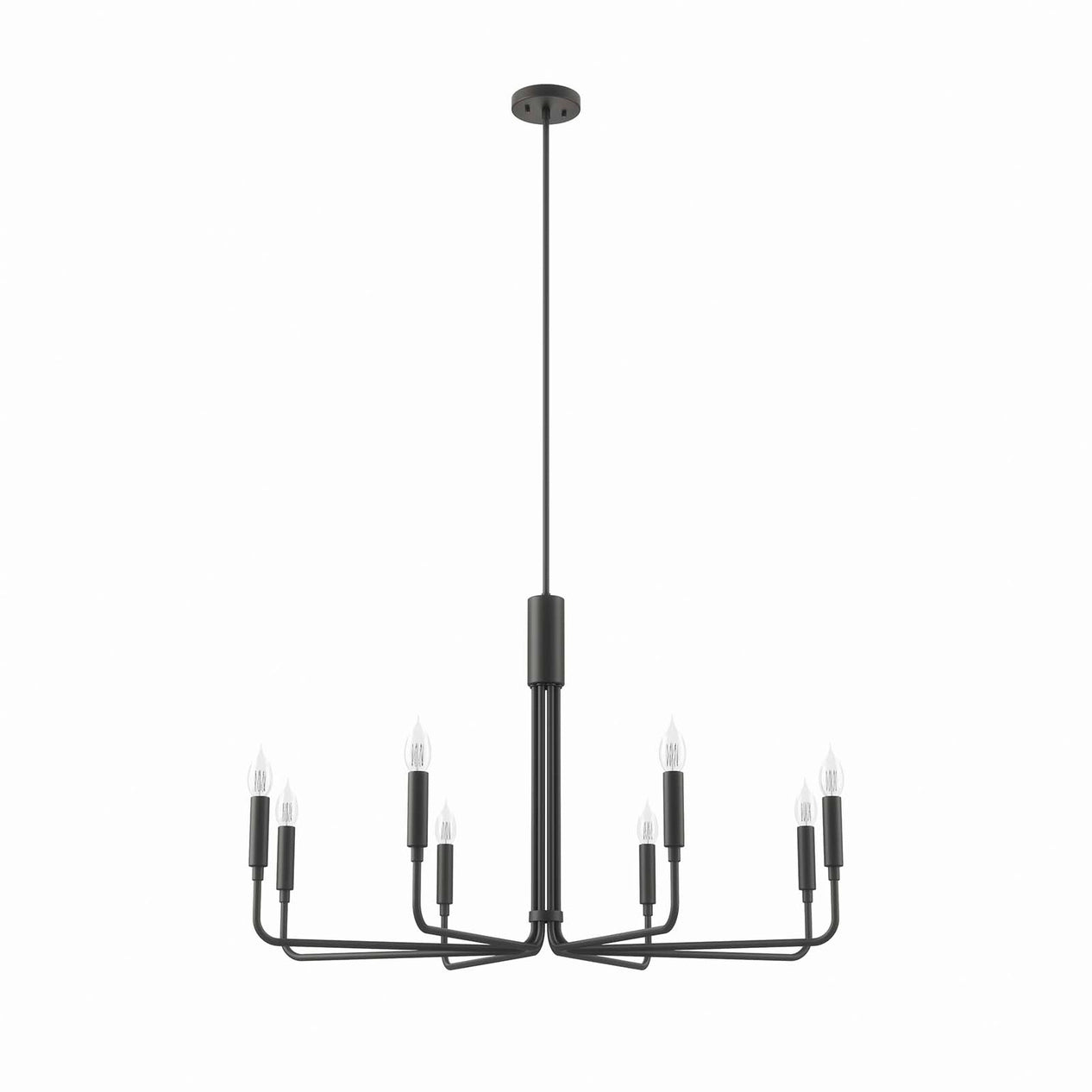 Midnight Revival 8-Light Chandelier in matte black modern finish