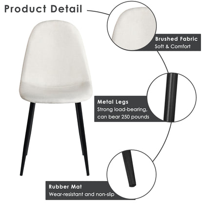 Fabric Dining Chairs-Beige/Grey