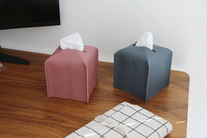 Vegan Leather Tissue Box Cover - Square by Zora Botanica — view 12