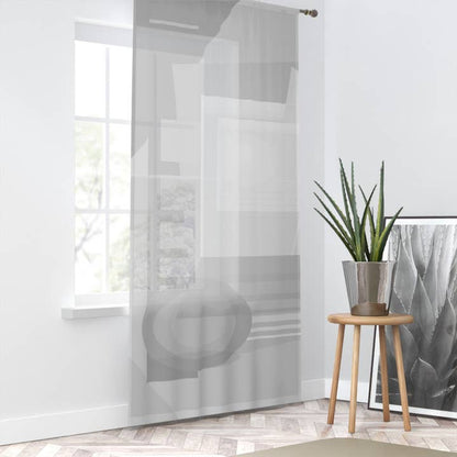 Abstract Geometric Window Curtain — Modern Minimal Sheer Panel by TRV08 — view 3