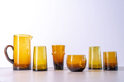 Moroccan Cone Glassware Small - Amber by Verve Culture — view 5