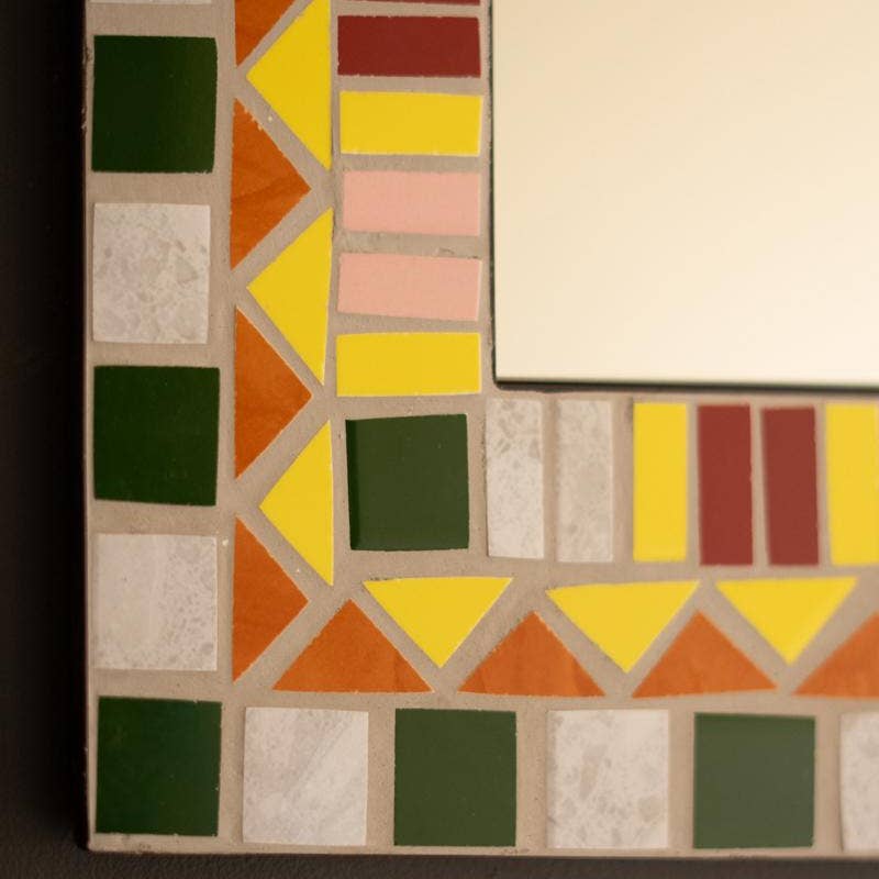 Rectangle Mosaic Tile Framed Mirror by Kalalou — view 2