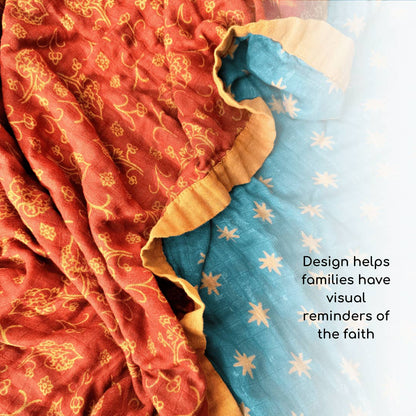 Our Lady of Guadalupe Luxury Double Sided Muslin Catholic Blanket by The Little Rose Shop — view 5