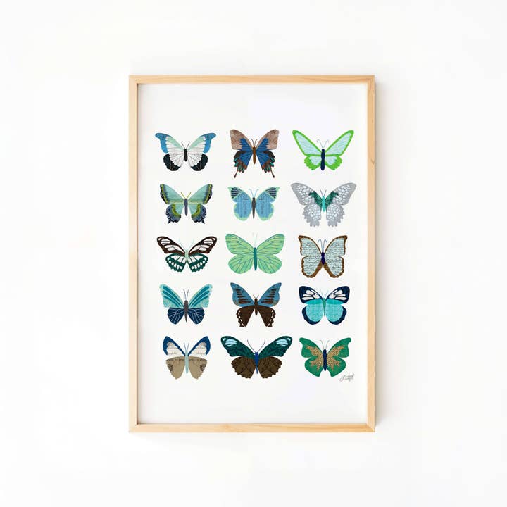 Colorful Butterflies Collage - Art Print by Lindsey Kay Collective — view 4