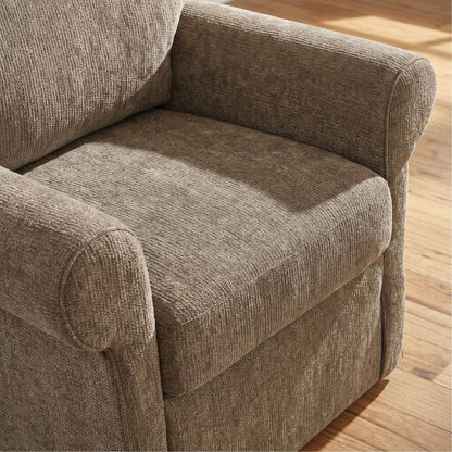 Chenille Accent Chair with Ottoman, Plush Cozy Lounge Set For Small Spaces by LauKingdom — view 4