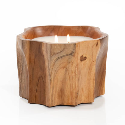 Petite Teak Organic Bowl Candle by Andaluca — view 4