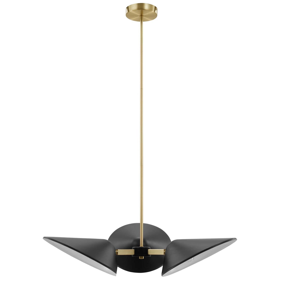 Graphite Journey 3-Light Arm Pendant minimalist black compact fixture