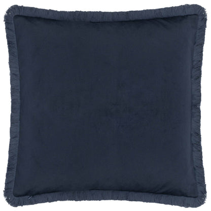 Strawberry Thief Embroidered Velvet Cushion Indigo by Riva Home — view 3