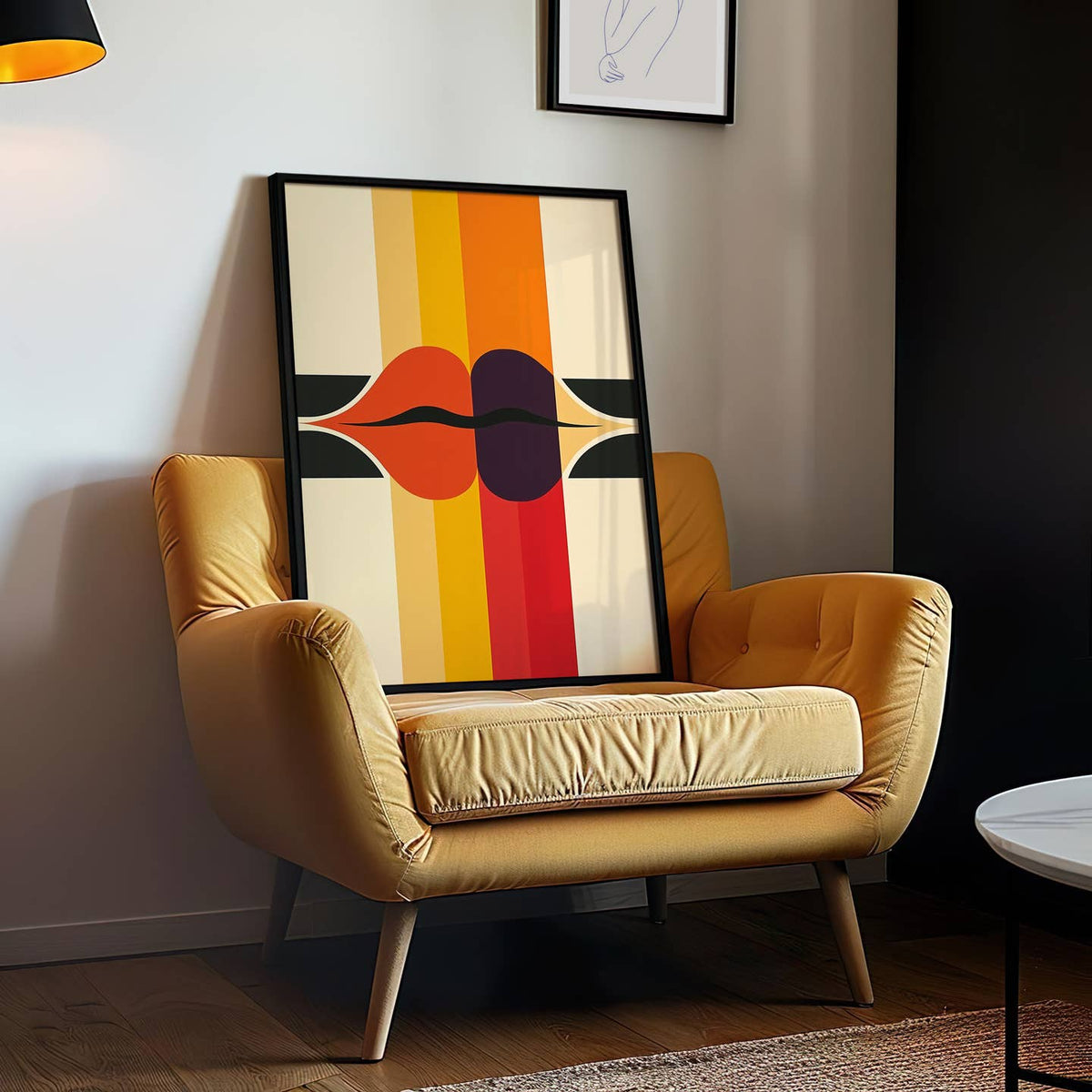 Mcm Geometric Poster – Retro Colorful Lips Wall Art Print by IuliiaArtPrints — view 3