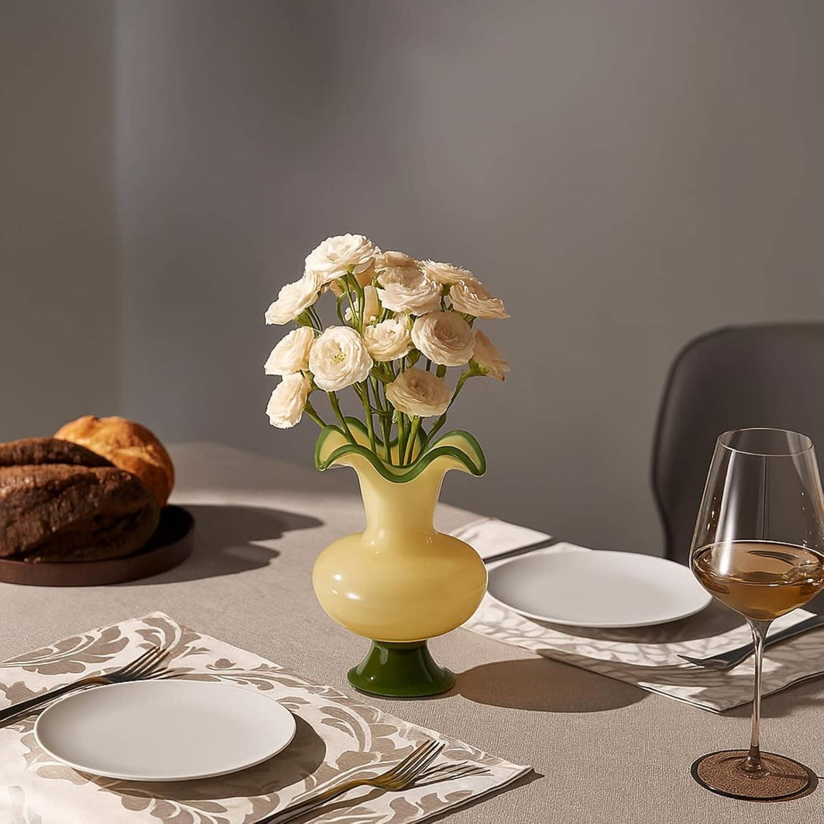Verdant Bloom Hand-Blown Glass Flower Vase Décor - 11" by The Wine Savant / Khen Glassware — view 2