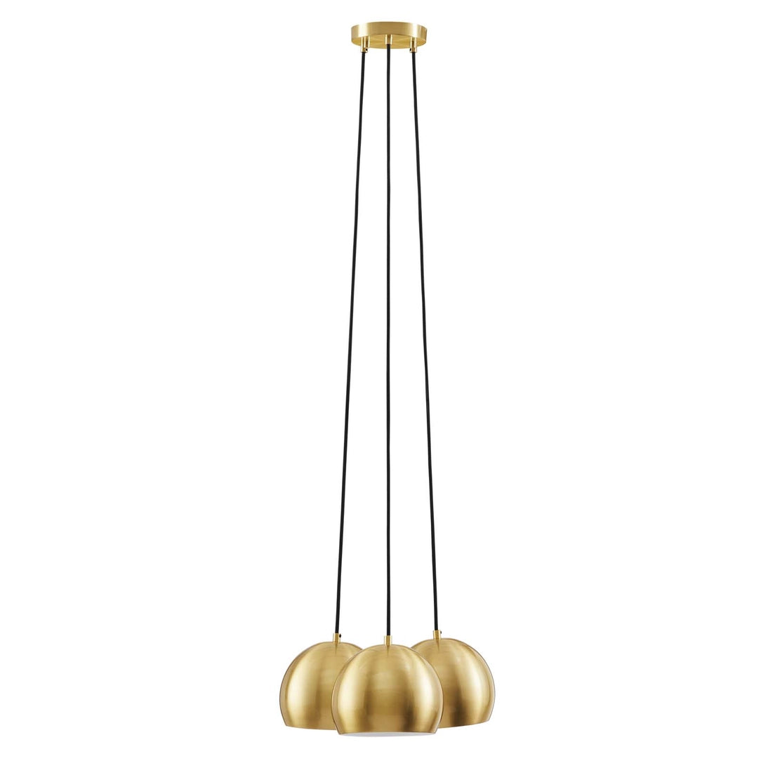 Golden Chalice 3-Light Metal Pendant glamorous gold cluster fixture