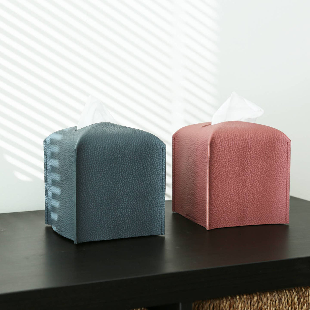 Vegan Leather Tissue Box Cover - Square by Zora Botanica — view 11