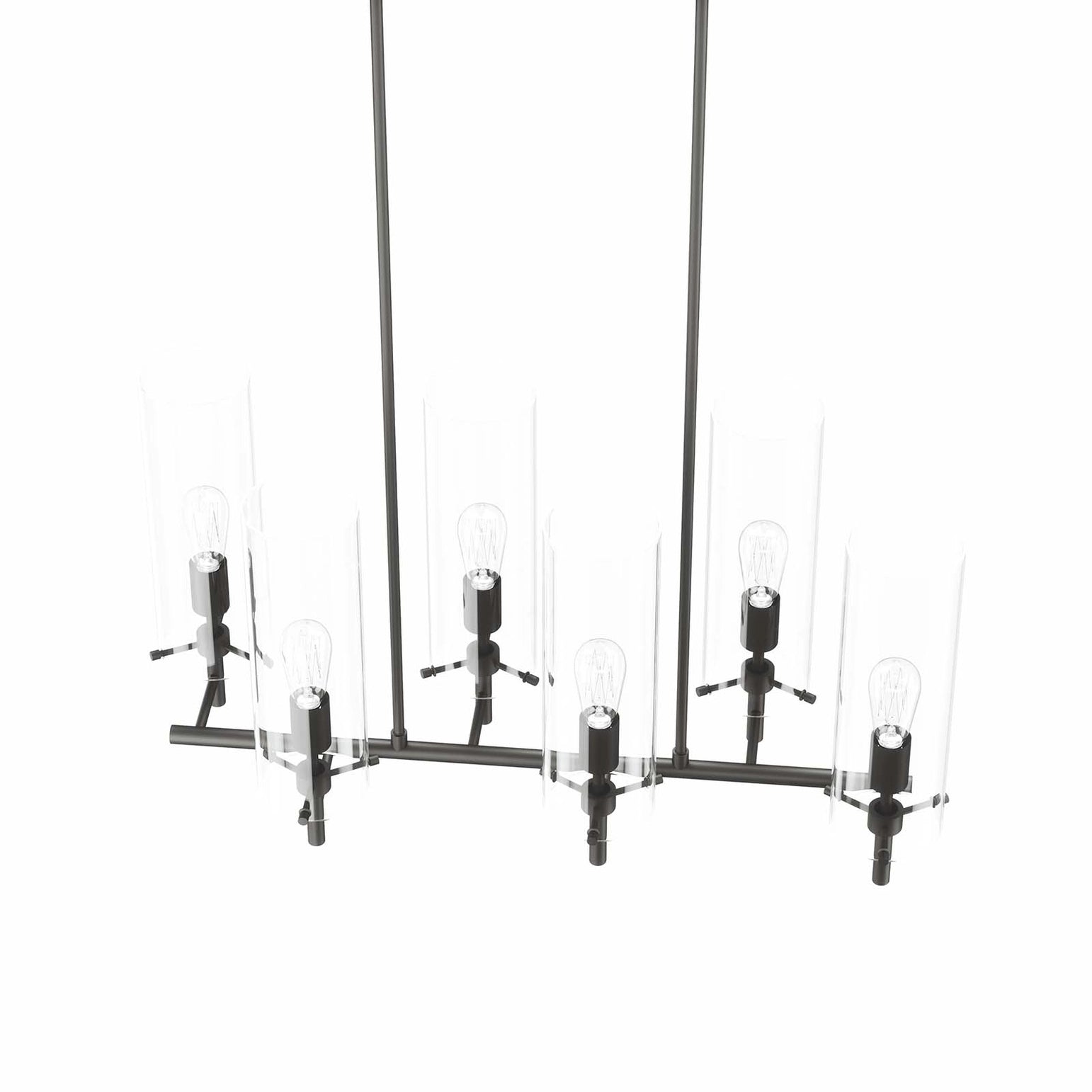 Carbon Skylark chandelier, black 6-light ceiling light for dining rooms