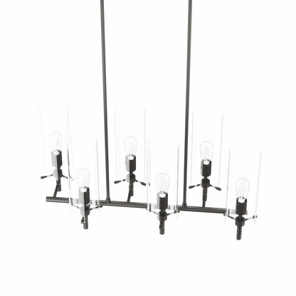 Carbon Skylark chandelier, black 6-light ceiling light for dining rooms