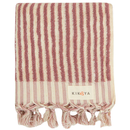 Stripe Bubble Handloomed Turkish Hand Towels 17x38" Bohemian by Kikoya — view 7