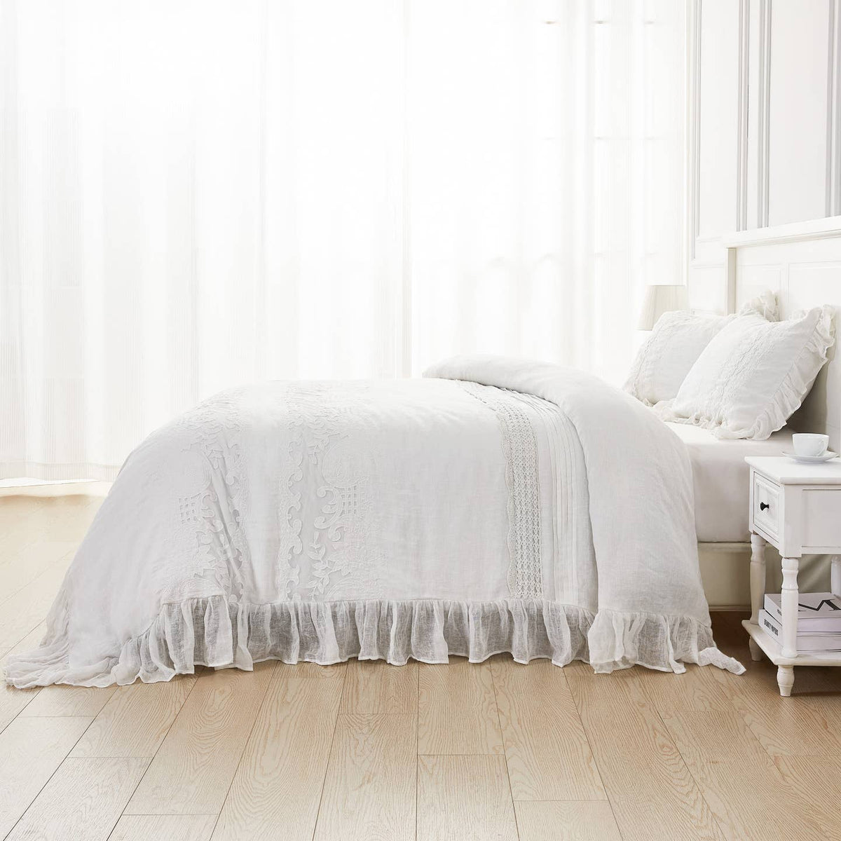 Tabitha Linen Duvet Cover Set by Mélange Home — view 12