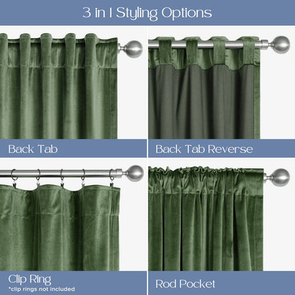 Velvet Room Darkening Back Tab Pair by Awesome Home — view 2
