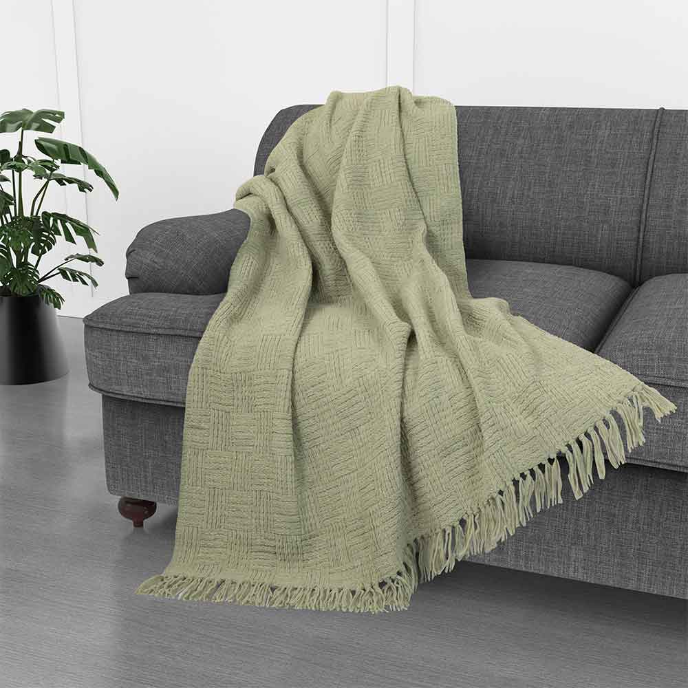 Kathy Ireland Oversized Chenille Fringed Basket Throw by Bed Bath Fashions — view 21
