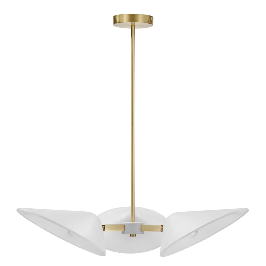 Ivory Journey white pendant, 3-light minimalist kitchen and bedroom light