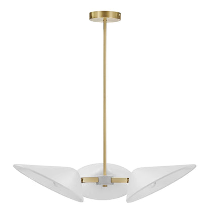 Ivory Journey white pendant, 3-light minimalist kitchen and bedroom light