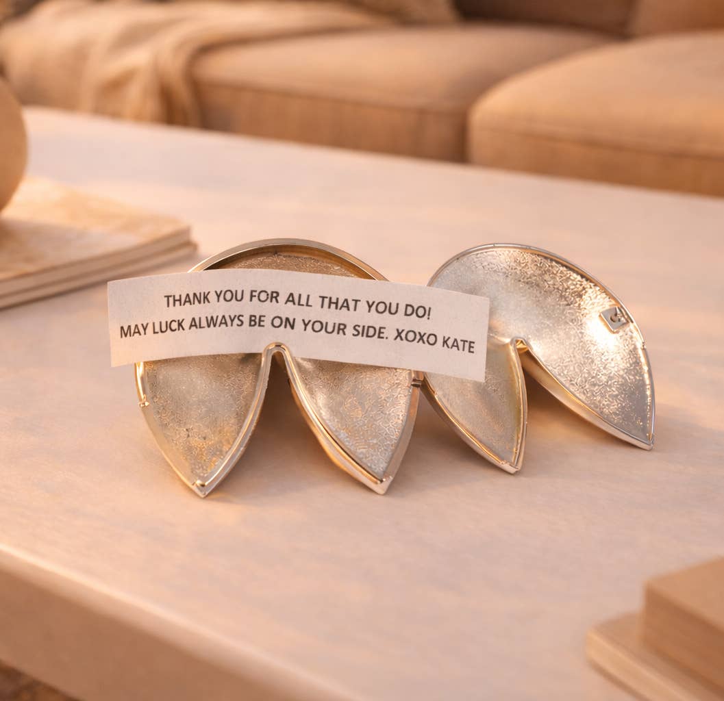 Lucky Gold or Silver Plated Fortune Cookie Keepsake by BeyBerk International — view 7